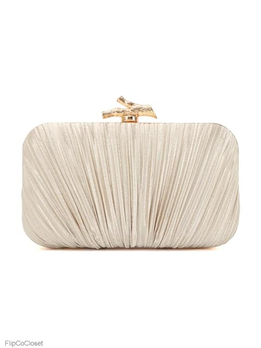 Pleated Silky Fabric Evening Clutch Crossbody Bag with Chain for Wedding Party